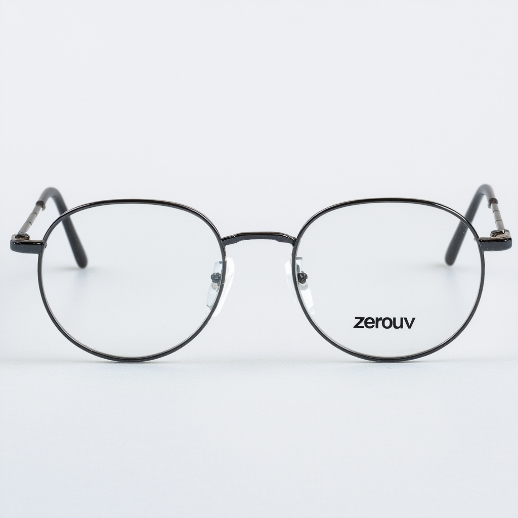 zeroUV Retro Keyhole Nose Bridge Clear Lens P3 Round Glasses 46mm