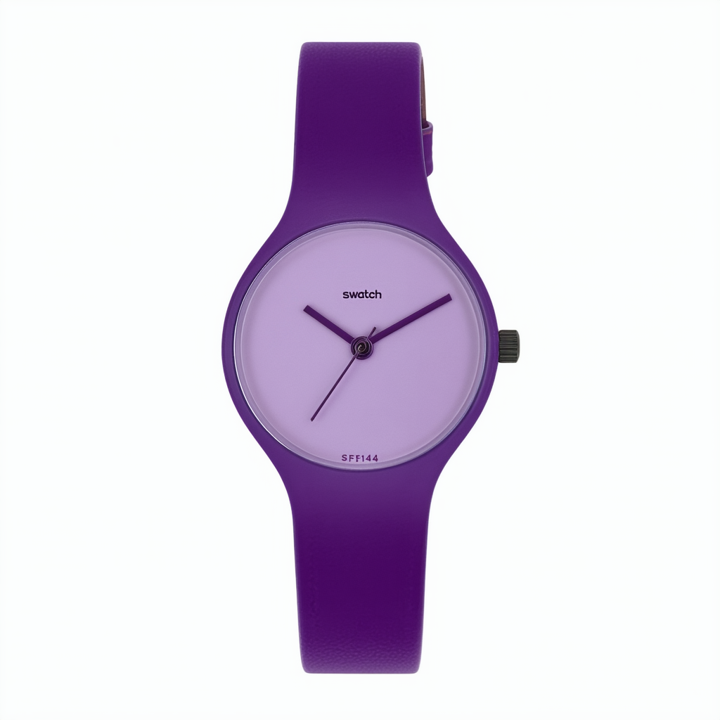 Swatch Women's Skin SFB144 Purple Leather Quartz Fashion Watch