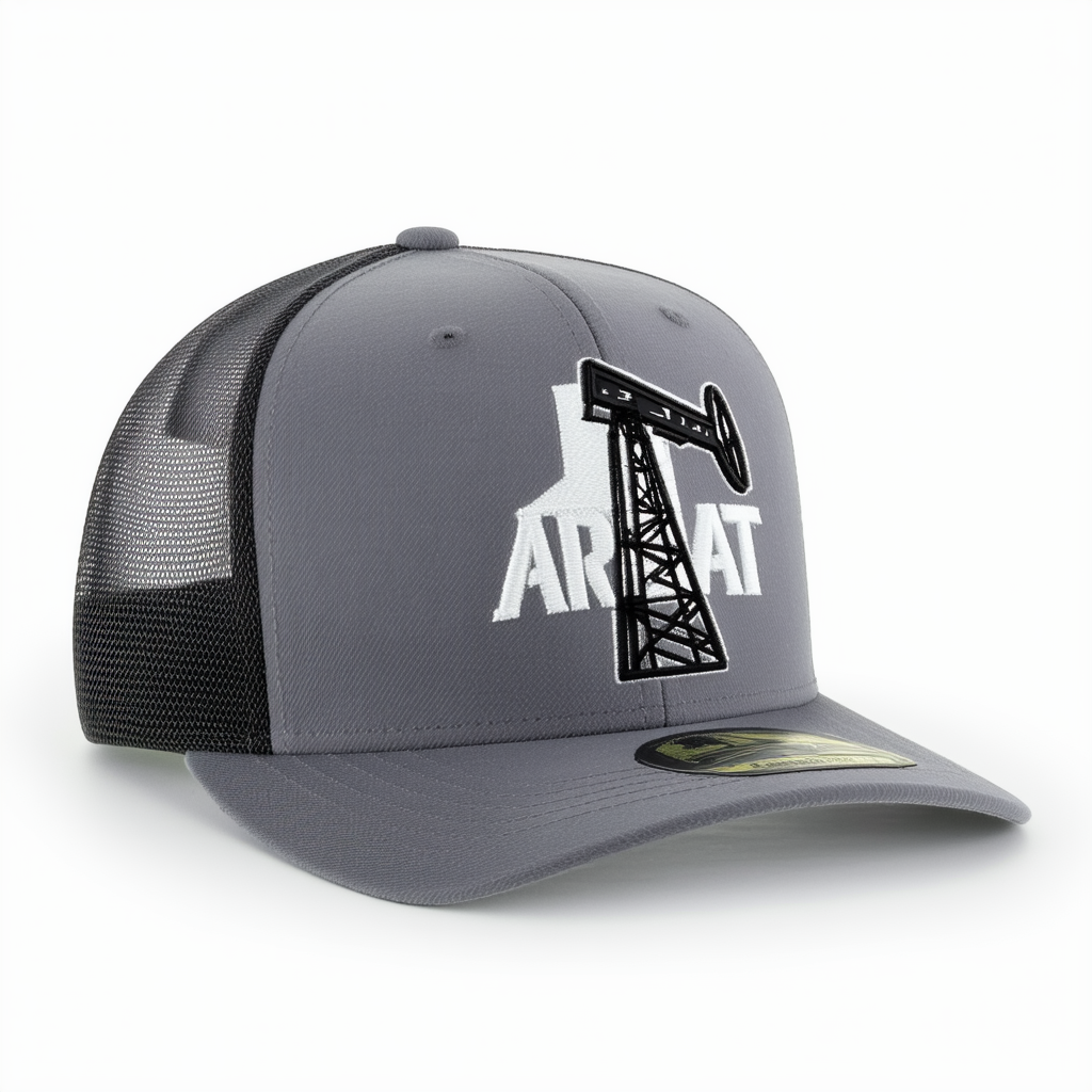 ARIAT R112 Texas Oil Derrick Logo Snapback Grey One Size