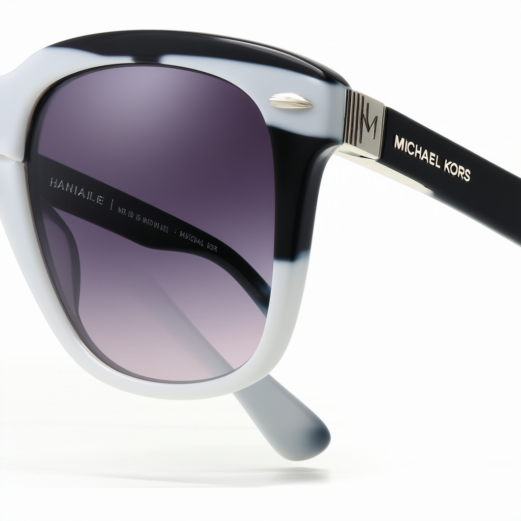 Michael Kors MK6018-305211 Sunglasses HANALEI BAY BLACK OFF WHITE w/GREY GRADIENT 60mm