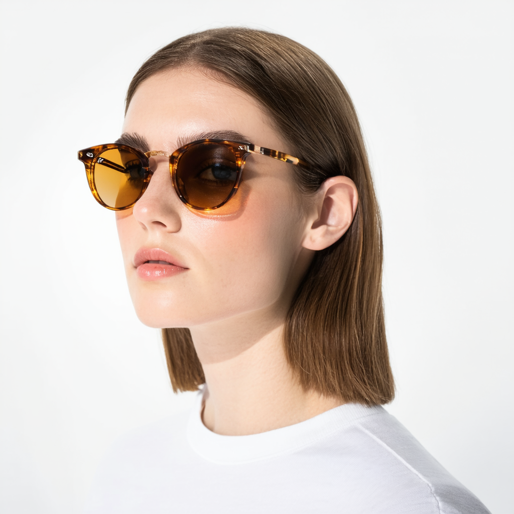 Ray-Ban Women's RB4257 Gatsby II Round Sunglasses, Matte Havana/Mirror Gradient Copper, 50 mm