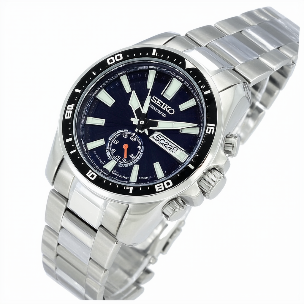 Seiko Men's SSC229 Sport Solar-Power Stainless Steel Bracelet Watch