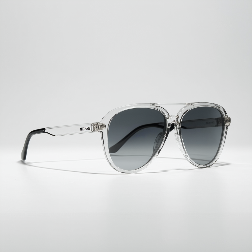 Michael Kors Caicos Aviator Sunlgasses in Crystal Clear & Black - M2811S 001 57 M2811S 001 57