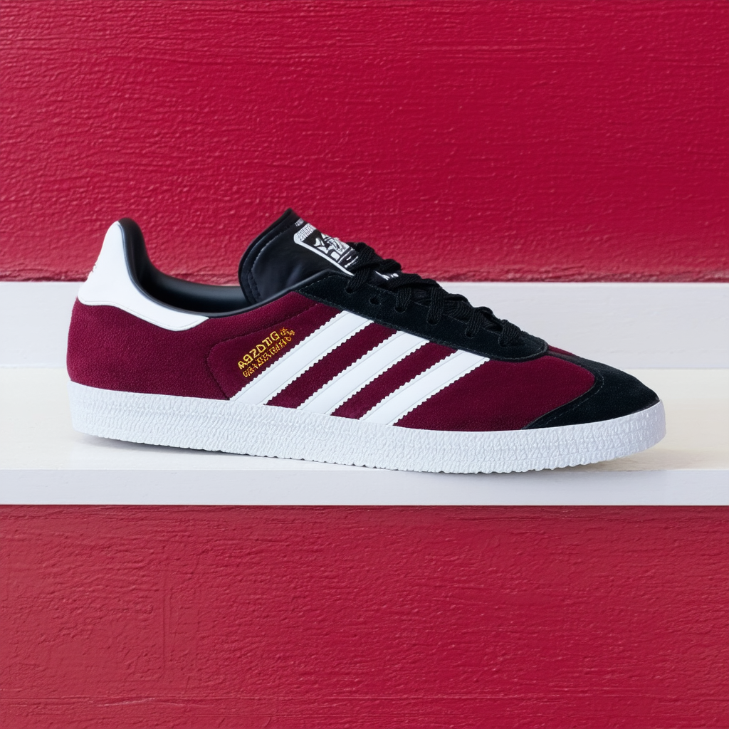 adidas Mens Gazelle Indoor Black/Light Maroon G96689