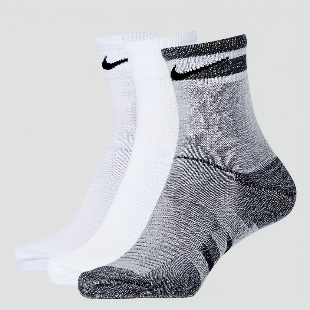 3 Pair Nike Womens Performance Cotton Lightweight Quarter Socks