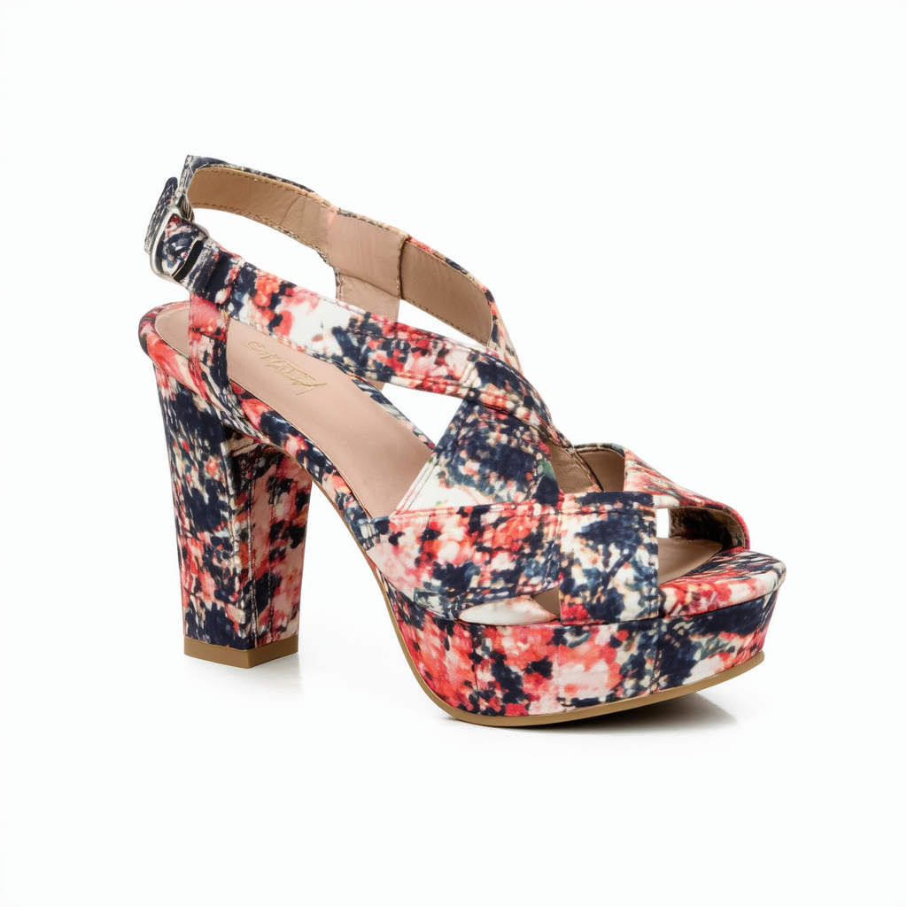 Jessica Simpson Danny 10 Women's Printed Block Heel Peep Toe Platform Sandals