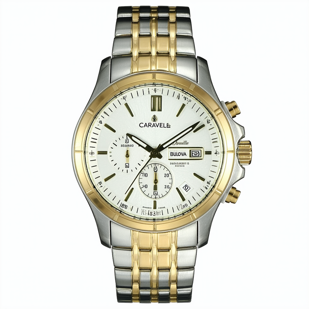 Caravelle by Bulova Men's 45B114 Stainless Steel and Brass Two-Tone Watch