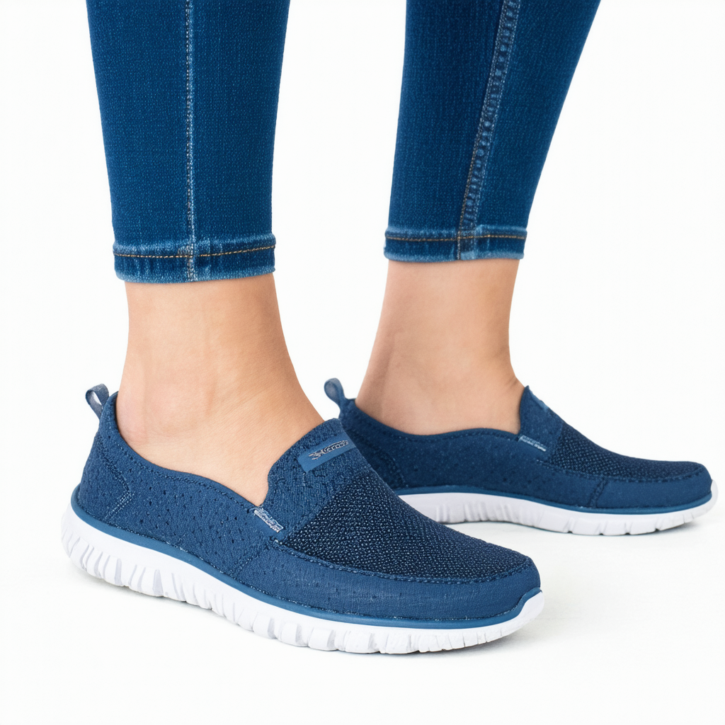 Skechers Women's Flex Appeal 2.0 - Passports Loafers & Slip-Ons Shoe,Navy,8.5