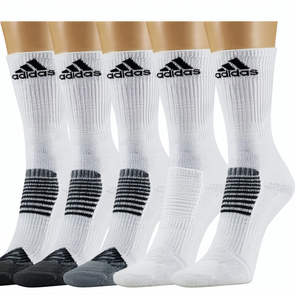 adidas Men's Athletic Cushioned Crew Socks with Arch Compression for a Secure Fit (6-Pair)