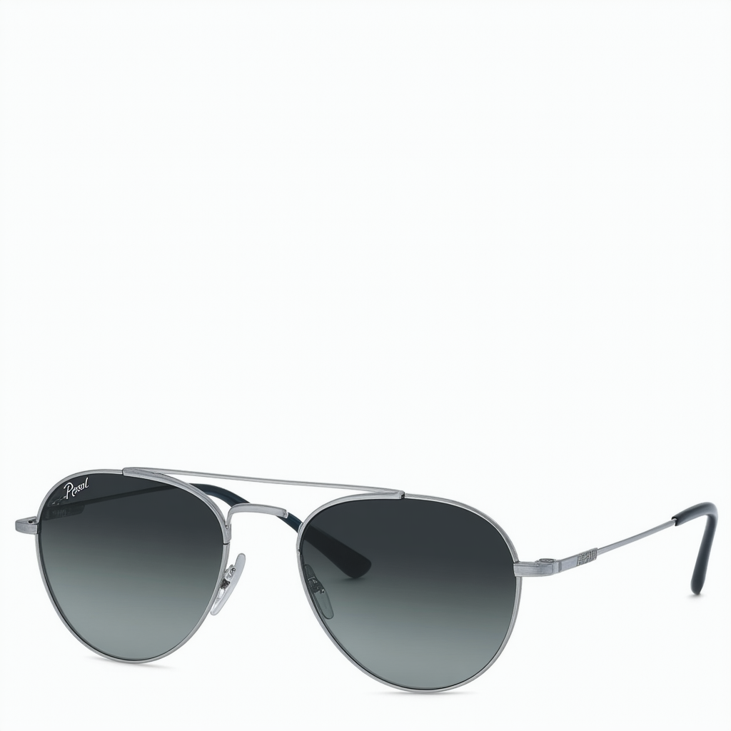 Persol PO2454S Sunglasses 107471 Silver-Black/Grey Gradient Dark Grey 60mm