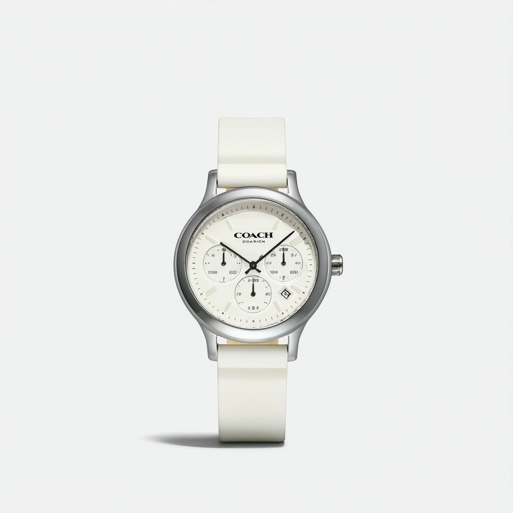 COACH Andee Boyfriend White Rubber Strap Watch 14501375