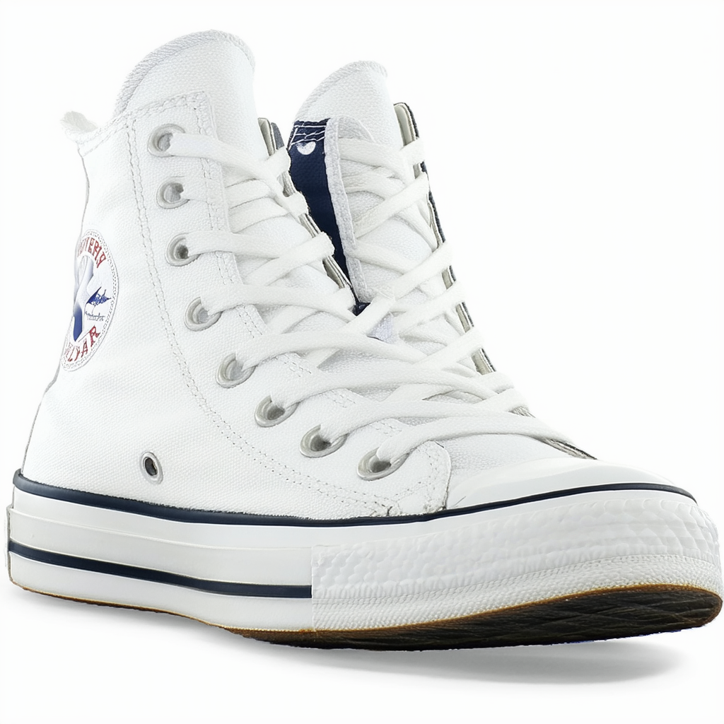 Converse Men's Chuck Taylor II All Star High Top Shoes White/White/Navy 150148C, US Men 7.5
