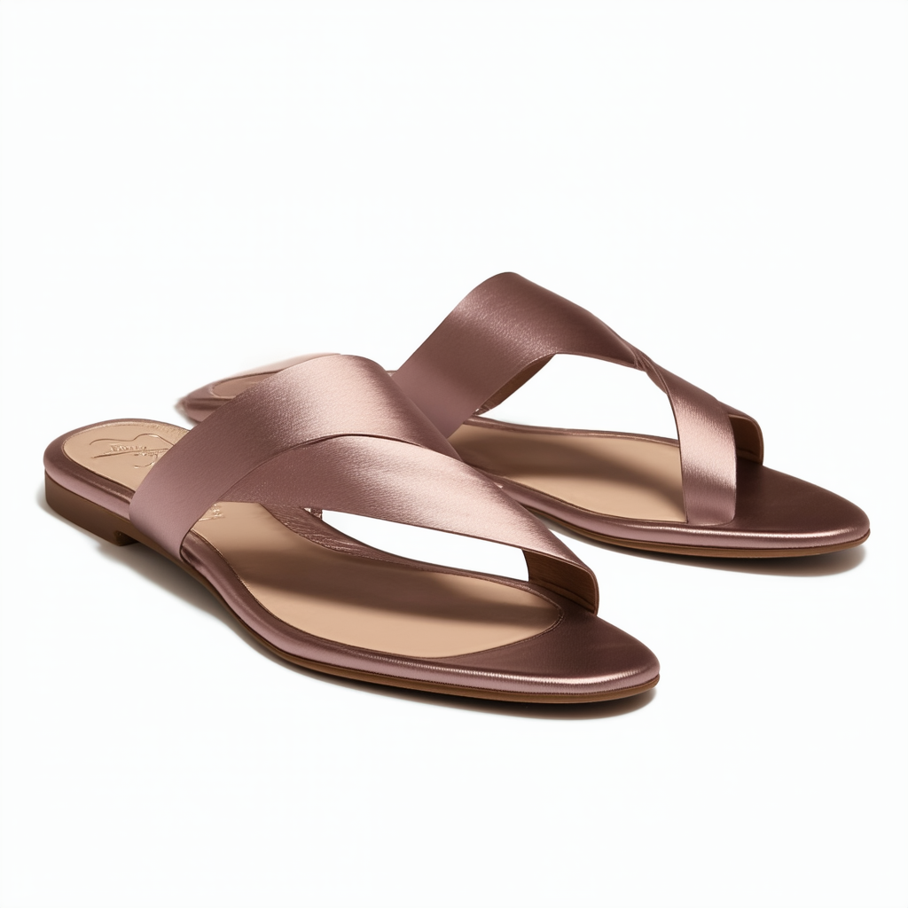 Nine West Women's IVARENE Satin Luxe Flat Sandal