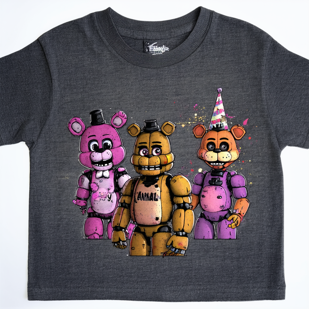 Five Nights at Freddy’s Party Animals Boy’s Charcoal Heather T-Shirt