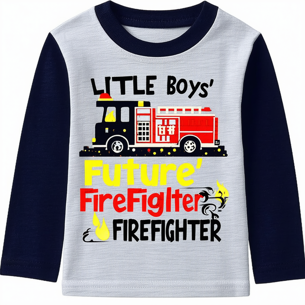 Threadrock Little Boys' Future Firefighter Toddler L/S T-Shirt