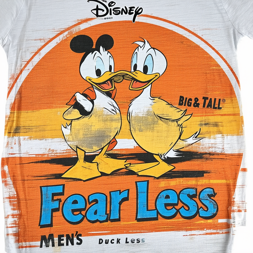 Disney Big & Tall Duck Tales Fear Less Men's Tops Short Sleeve Tee Shirt