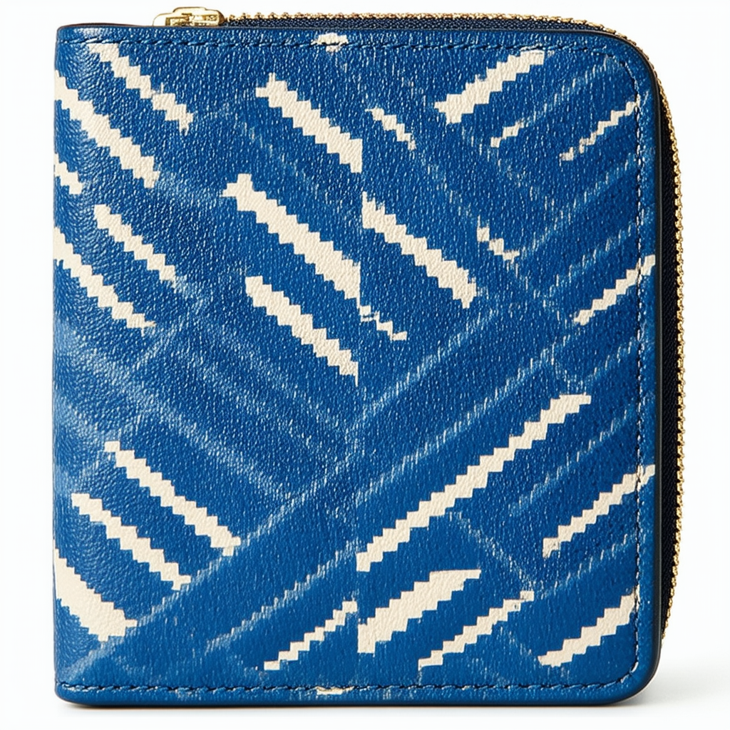 Fossil Women's Caroline RFID Zip Around Wallet Chevron Blue