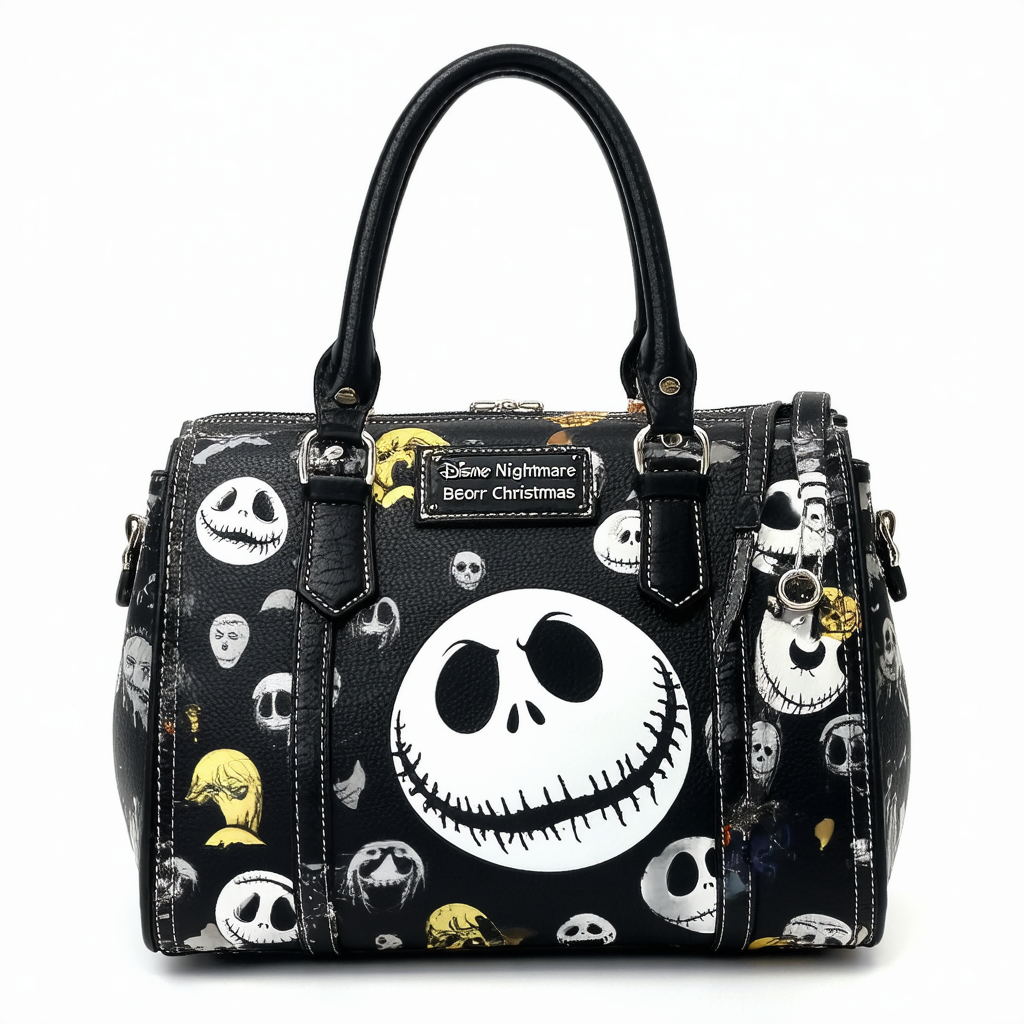 Loungefly Disney The Nightmare Before Christmas Allover Print Womens Double Strap Shoulder Bag Purse