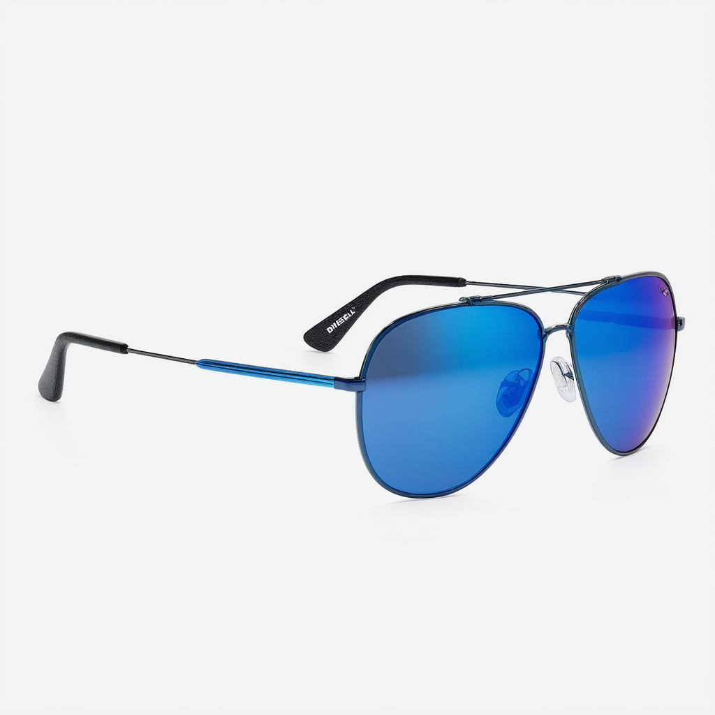 Diesel Men's DL0026 Metal Aviator Sunglasses BLUE 63