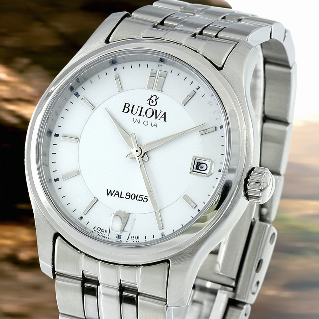 Bulova Silver-Tone Dial Stainless Steel Quartz Ladies Watch 96L005