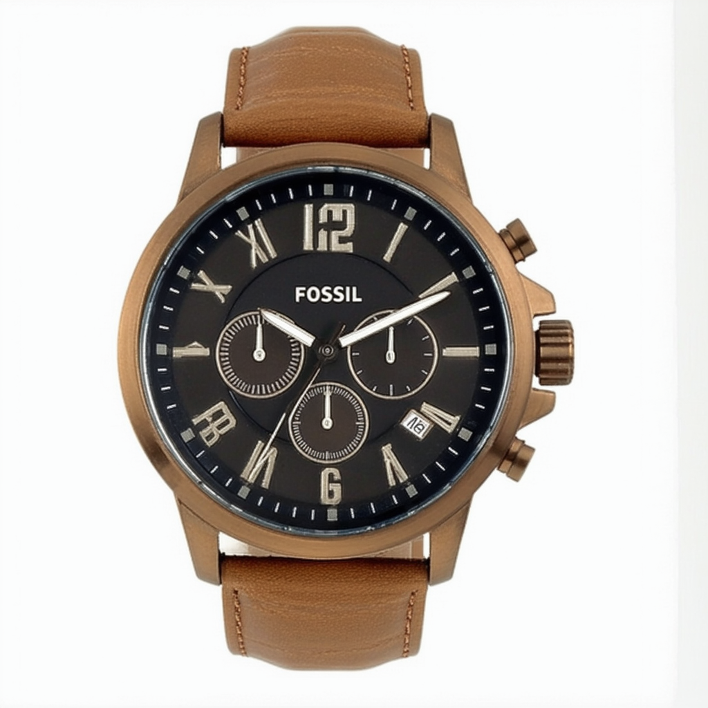 Fossil Men's DE5008 Vintaged Bronze Black Dial Watch