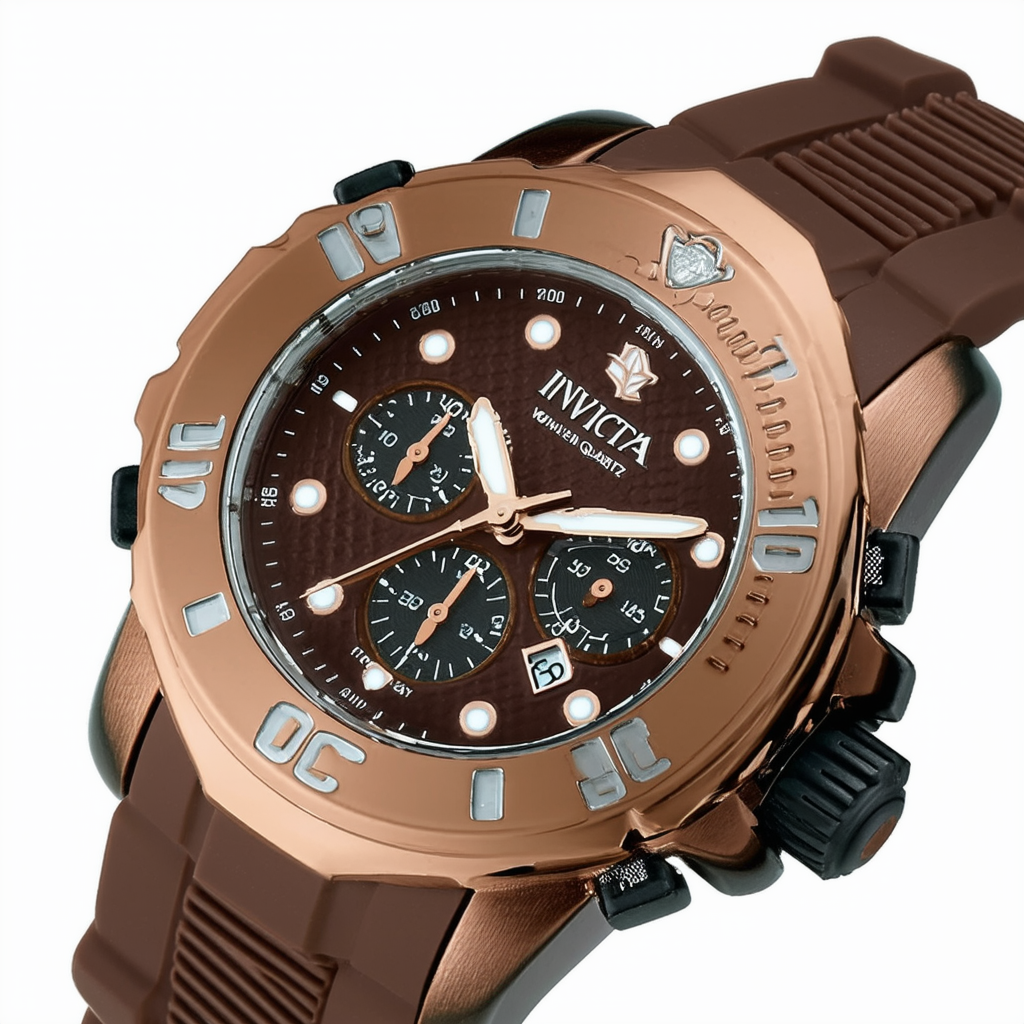 Invicta Women's Bolt Stainless Steel Quartz Silicone Strap, Brown, 14.7 Casual Watch (Model: 29127)