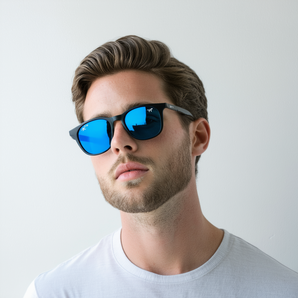 Ray-Ban Mens Sunglasses (RB4147) Black/Blue Plastic - Non-Polarized - 56mm