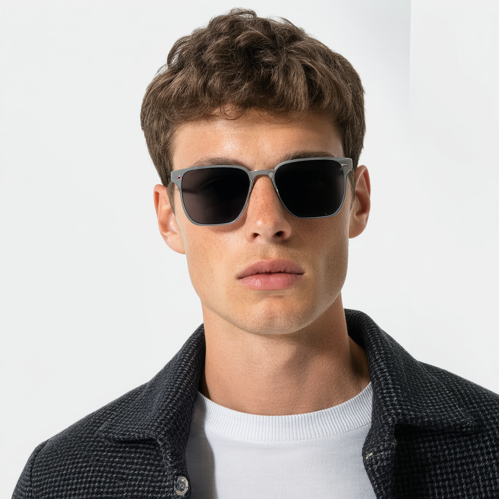 Tommy Hilfiger Men's TH1469/S Square Sunglasses, Silver, 52 mm
