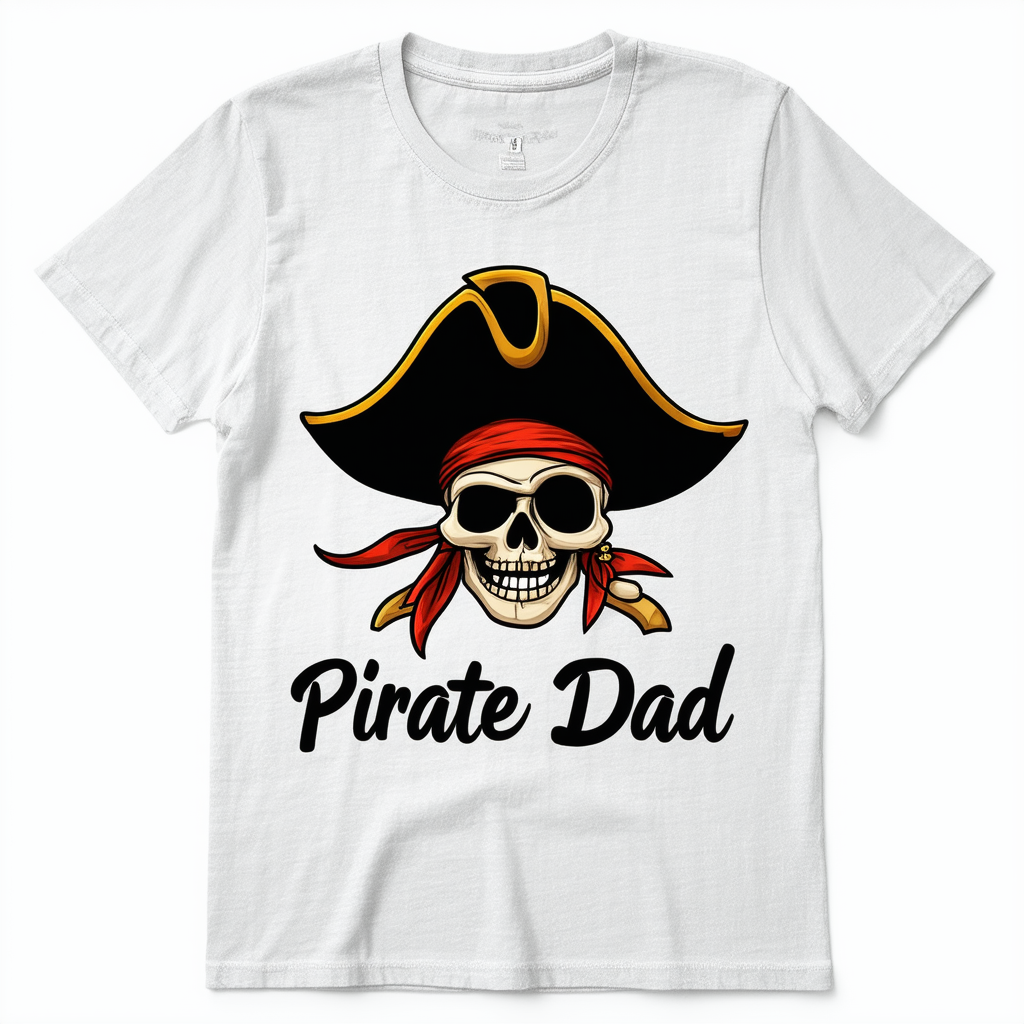 CafePress Pirate Dad Light T 100% Cotton T-Shirt, White