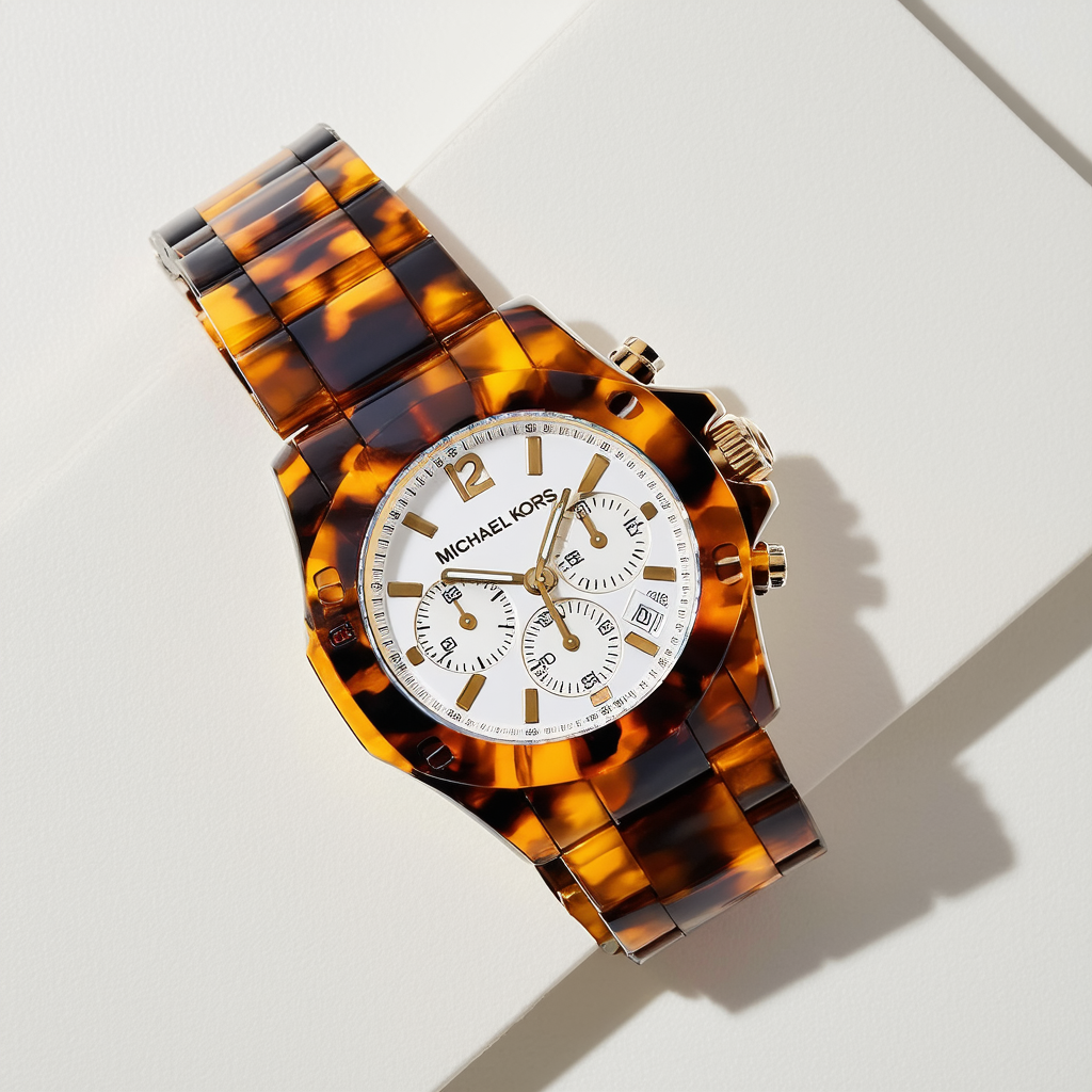 Michael Kors #MK5840 Women's Bradshaw Mid-Size Tortoise Acrylic Chrongraph Watch