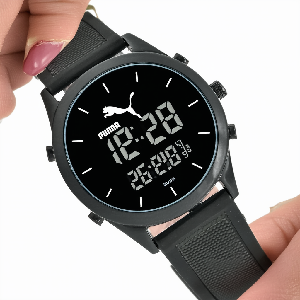 PUMA Women's PU911092002 Twist S Black Digital Display Quartz Black Watch