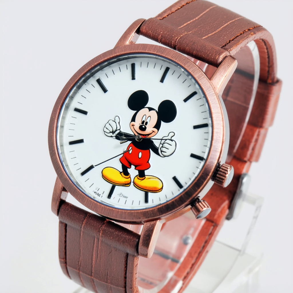 Disney MK1522 Unisex Vintage Copper Tone Minimalist Styling Mickey Mouse Thumbs Up Watch