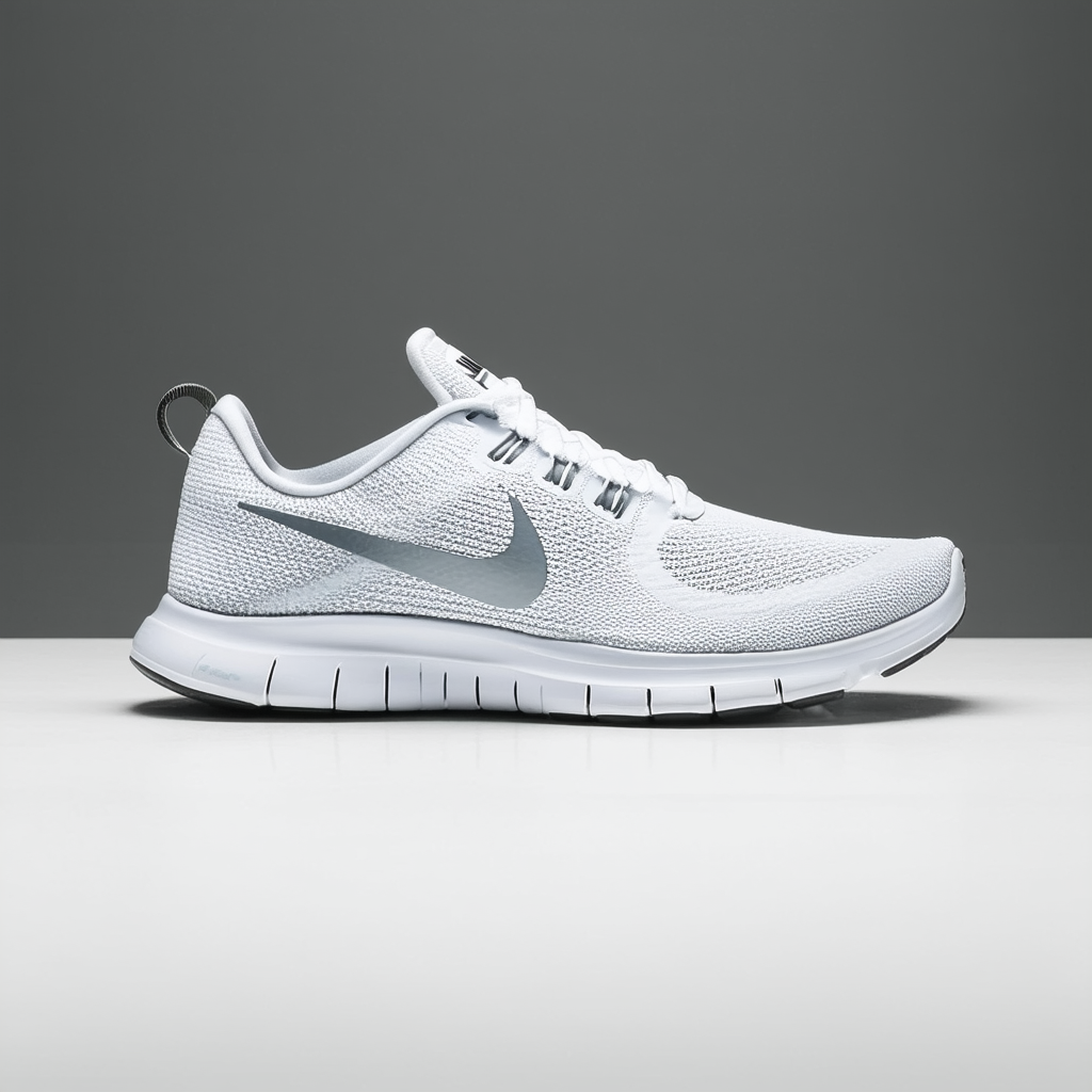 Nike Mens Free 5.0, WHITE/METALLIC SILVER-WOLF GREY-PURE PLATINUM, 10 M US