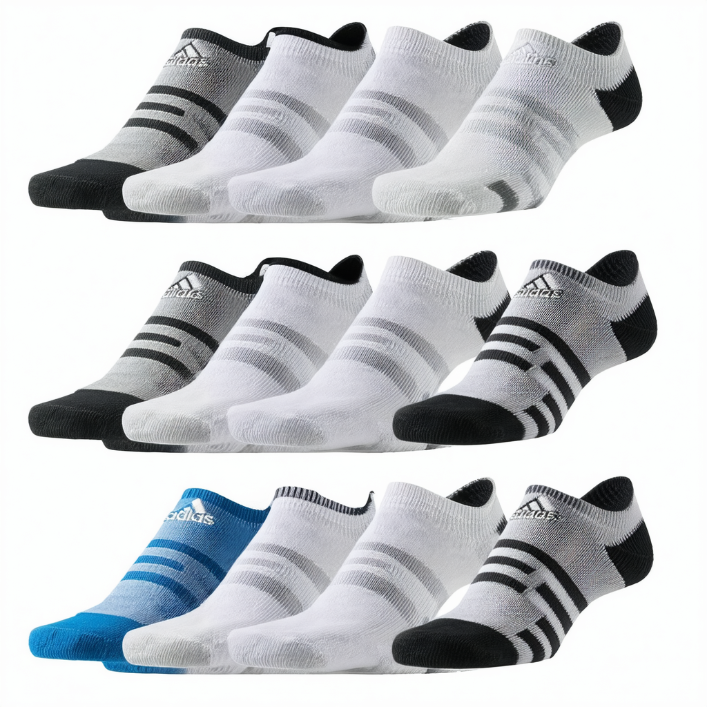 adidas Boys' Youth Superlite Linear 2 6-Pack No Show
