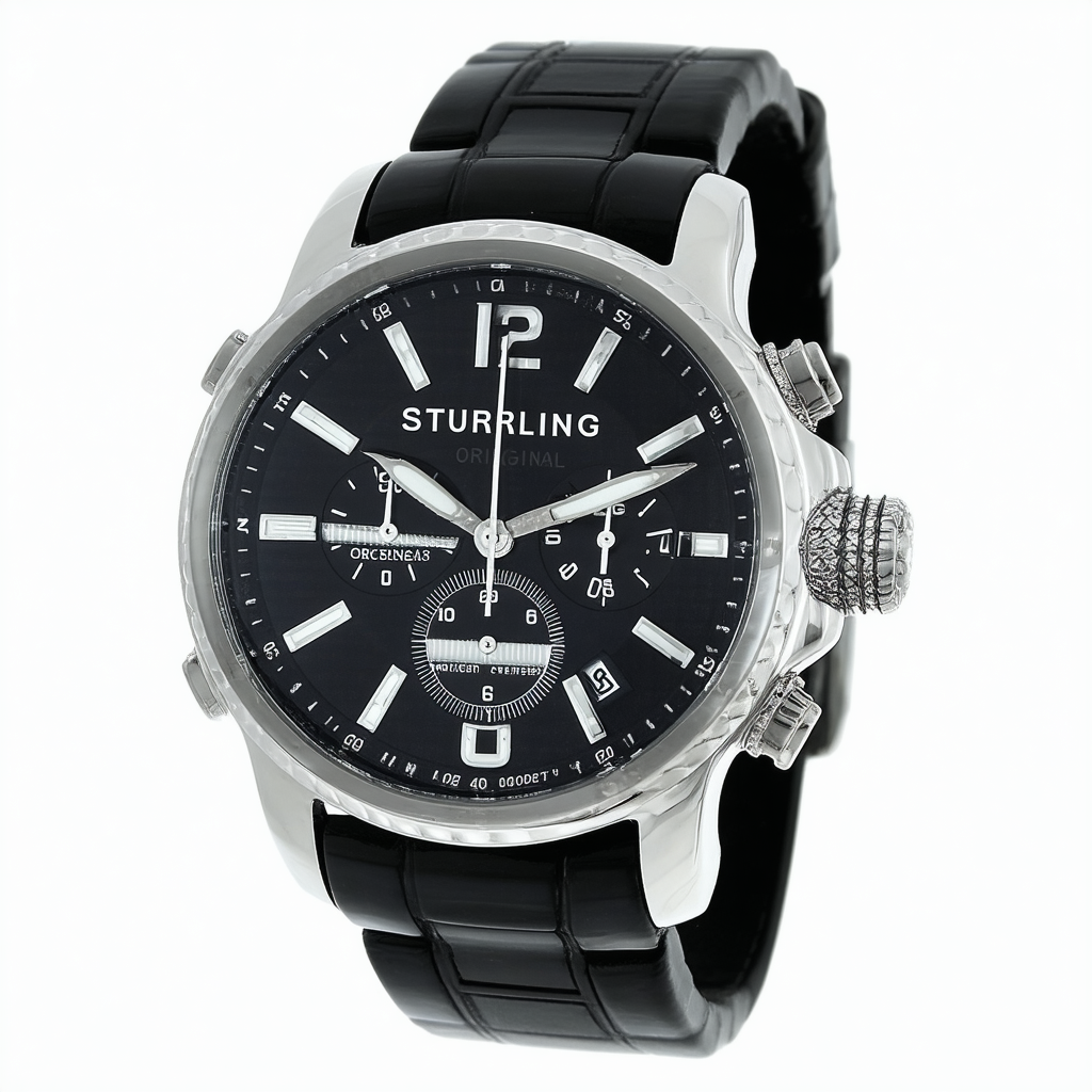 Stuhrling Original Men's 403.33OB1 Regatta Ceramic Chrono Date Black
