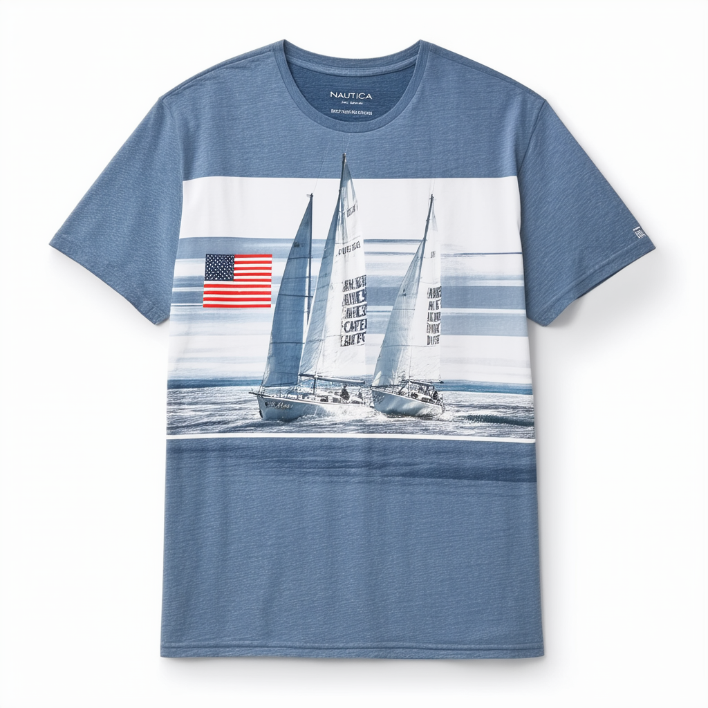Nautica Men's Sustainably Crafted American Sailing Division Graphic T-Shirt
