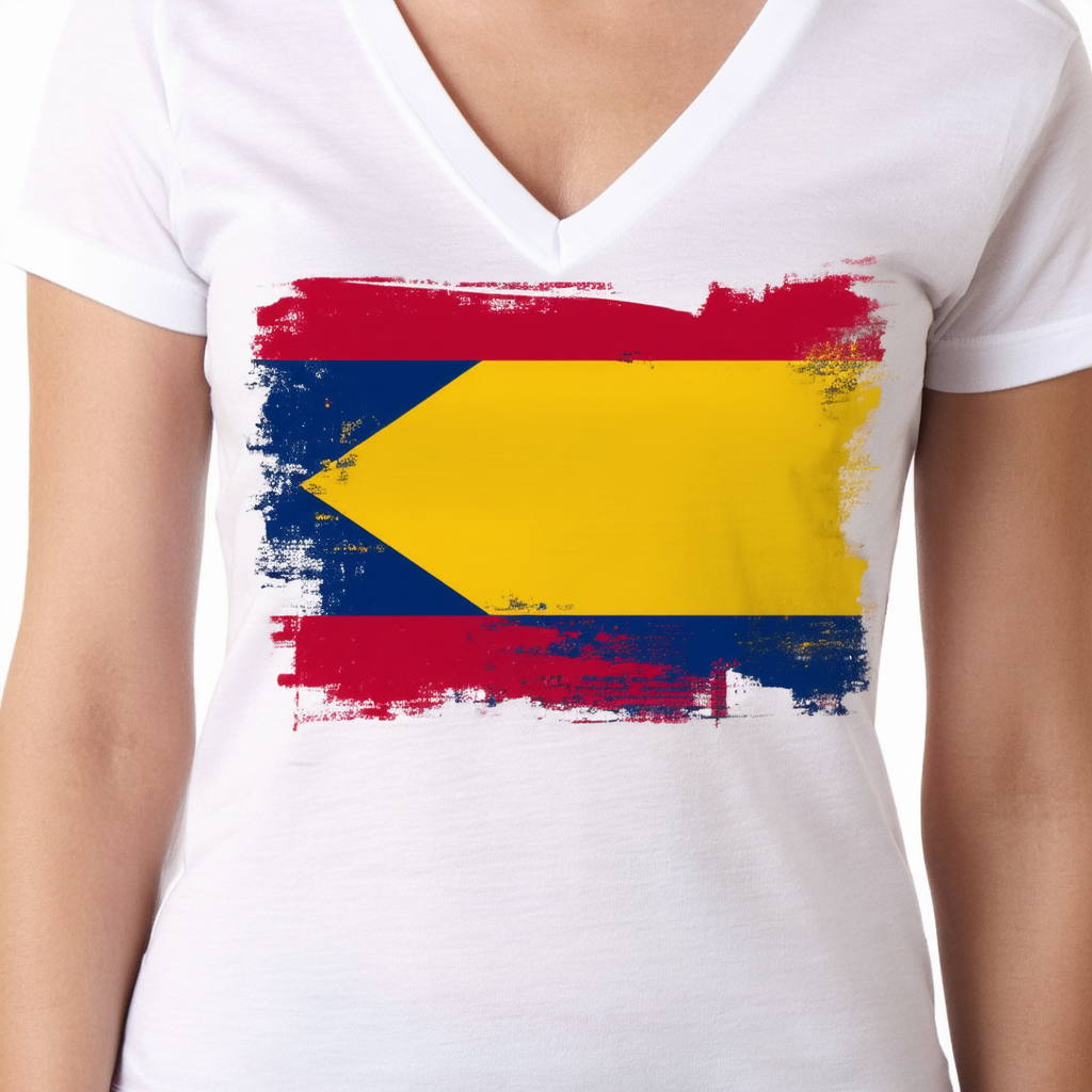 Threadrock Women's Colombia Flag V-Neck T-Shirt