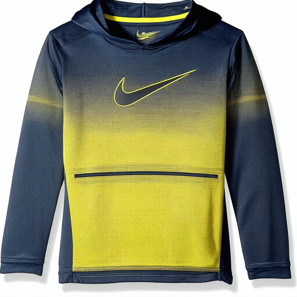 Nike Children's Apparel Boys' Little Long Sleeve Hooded T-Shirt, Obsidian/Amarillo, 6