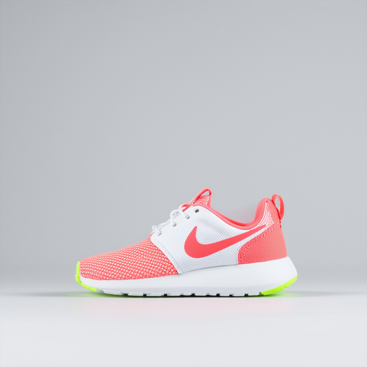 Nike Kids Rosherun (GS) White/Hot Lava/Lqd Lime/Pnk Pw Running Shoe Kids US