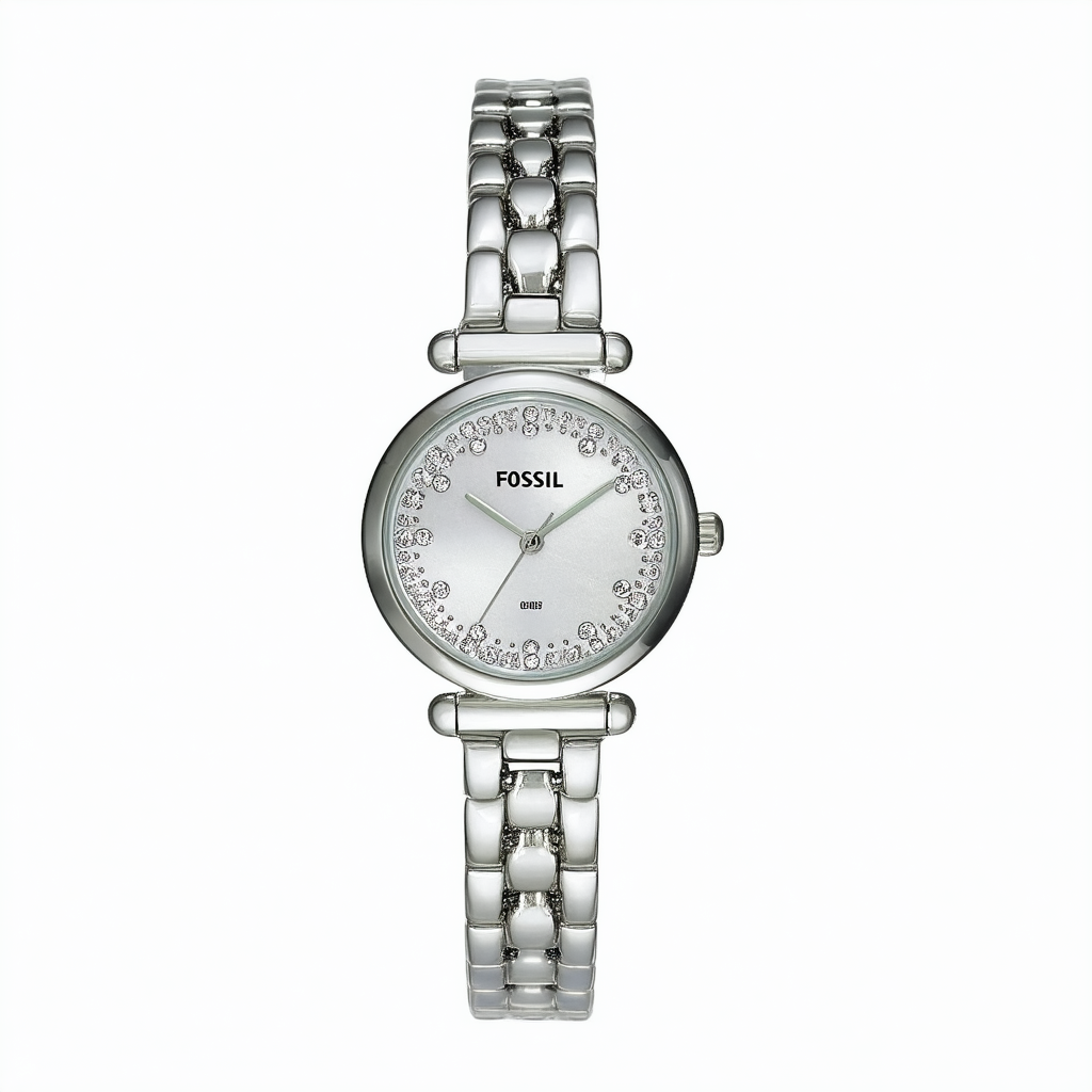 Fossil Women's ES3755 Jacqueline Crystal-Accented Stainless Steel Watch with Link Bracelet