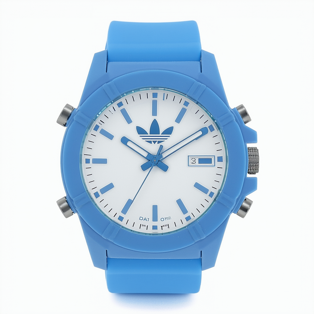 adidas Men's Duramo Analog-Quartz Watch with Silicone Strap, Blue, 22 (Model: ADP3279)