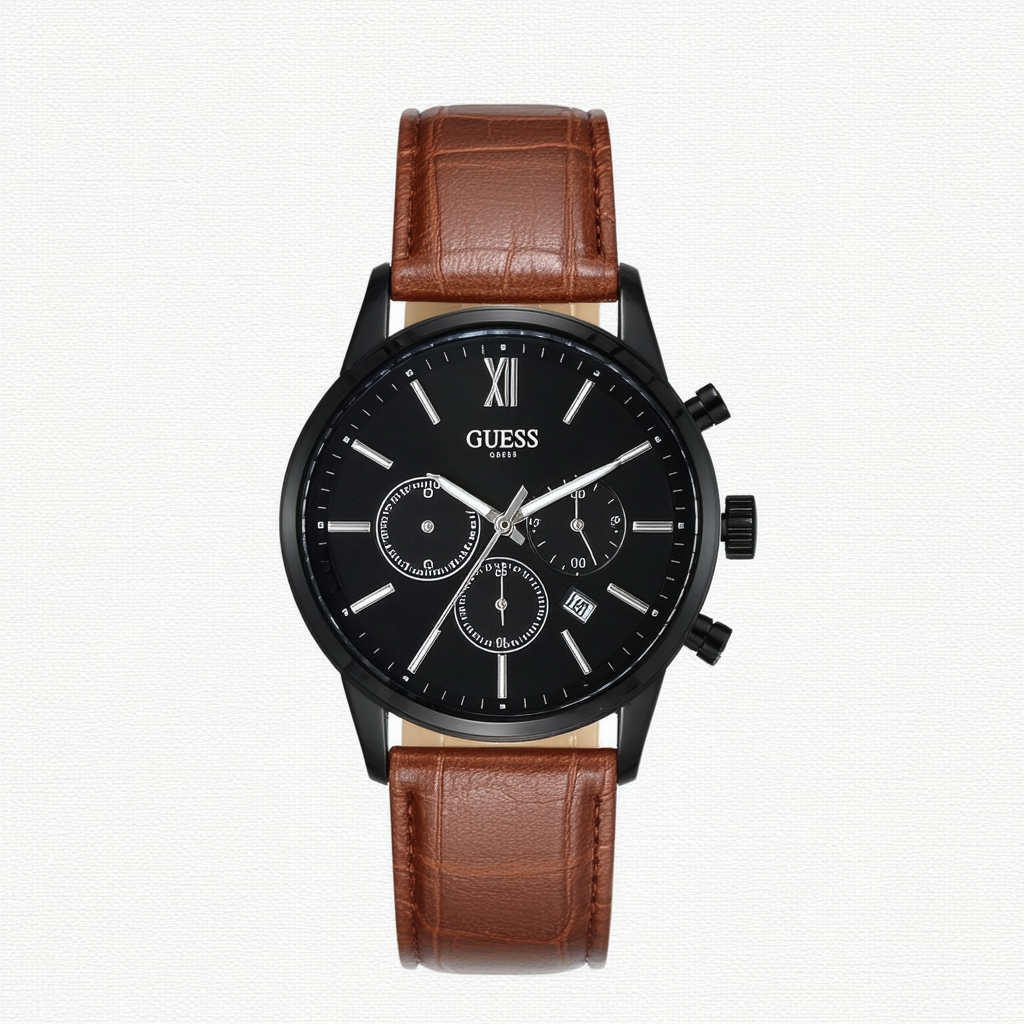 GUESS Men's U0281G1 Analog Display Quartz Brown Watch