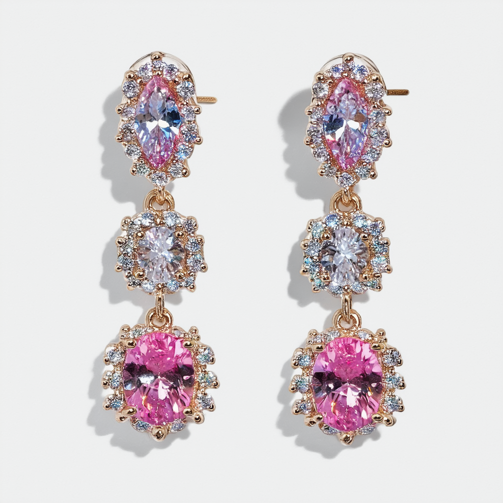 Betsey Johnson Stone Mismatch Double-Drop Earrings