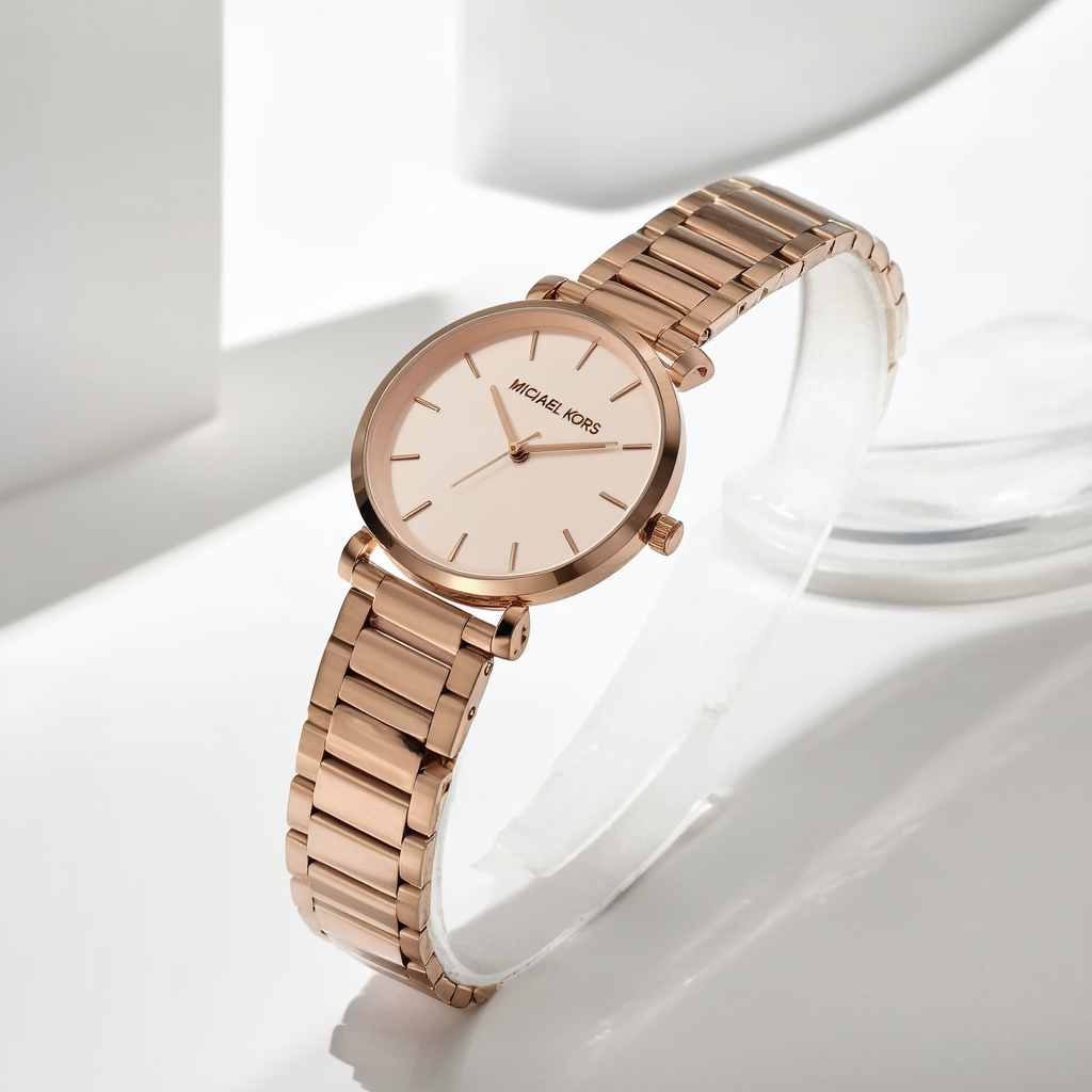 Michael Kors Women's Portia Three-Hand Rose Gold-Tone Stainless Steel Watch MK4468