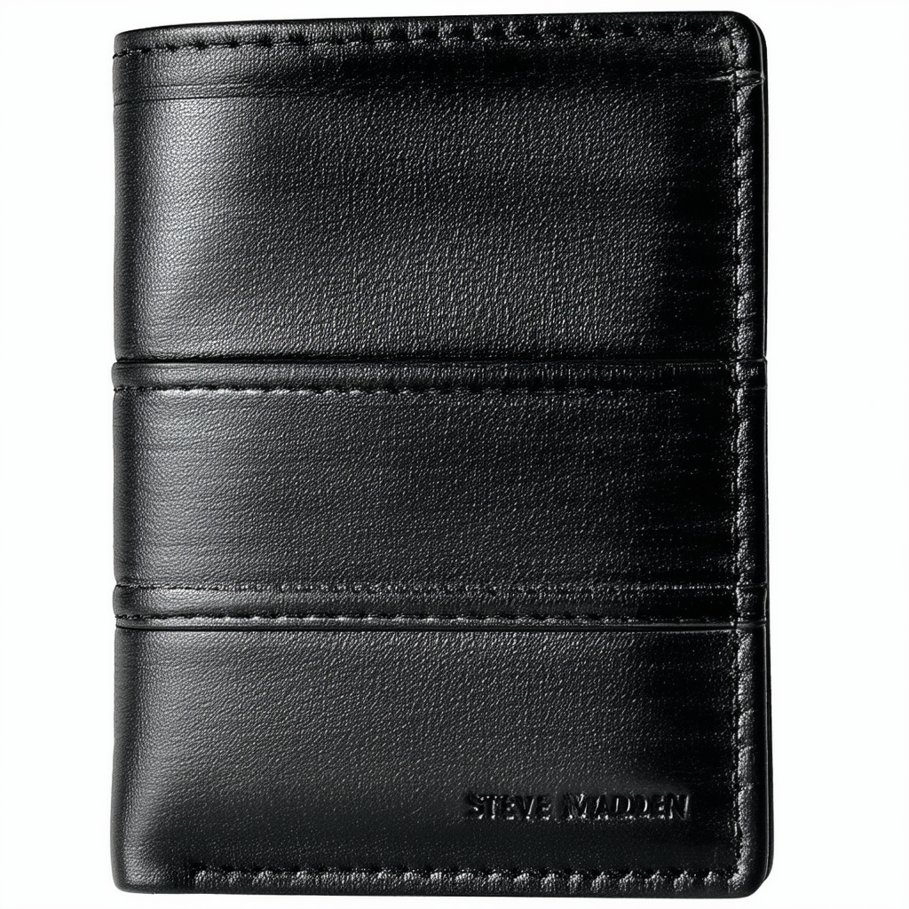 Steve Madden Men's Glove Trifold Wallet, Black, One Size