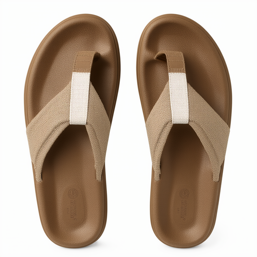 Sperry Mens Regatta Thong (hanging) Sandals, Tan/Linen, 10