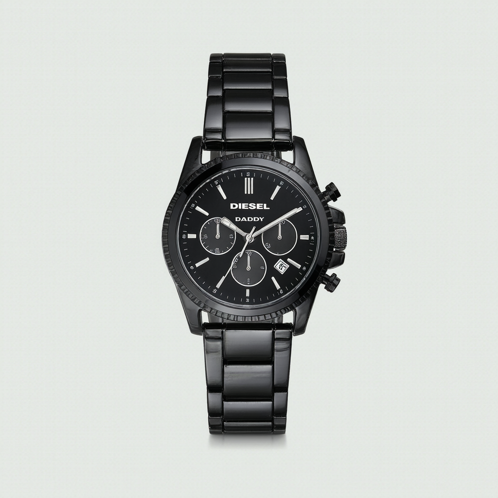 Diesel Women's Mini Daddy Three Hand Black-Tone Stainless Steel DZ5584