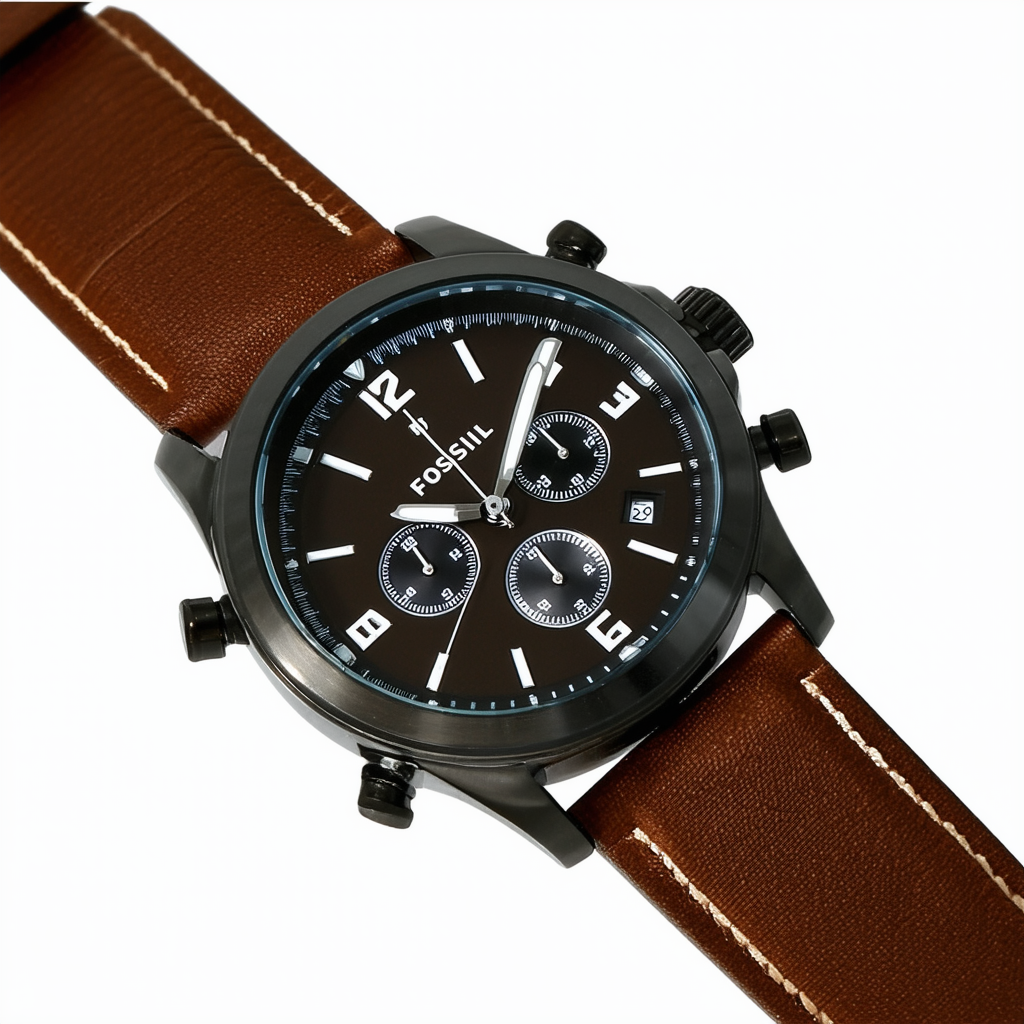 Fossil Machine Chronograph Leather Watch - Espresso Fs4793