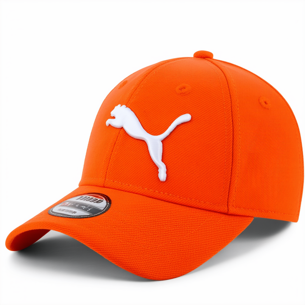 PUMA Mens Cat Patch Relax Fit Adjust Cap Vibrant Orange One Size