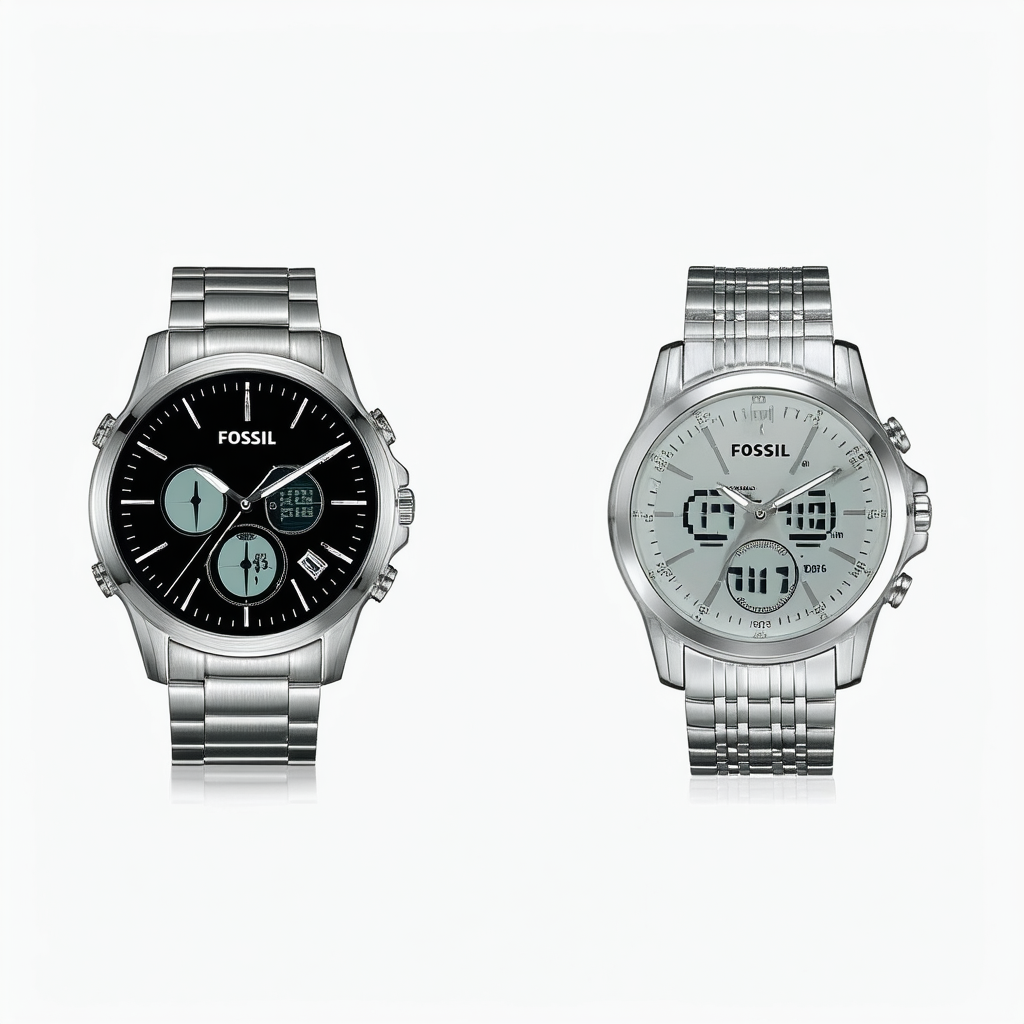 Fossil Men's Everett Solar-Powered Stainless Steel Digital Watch